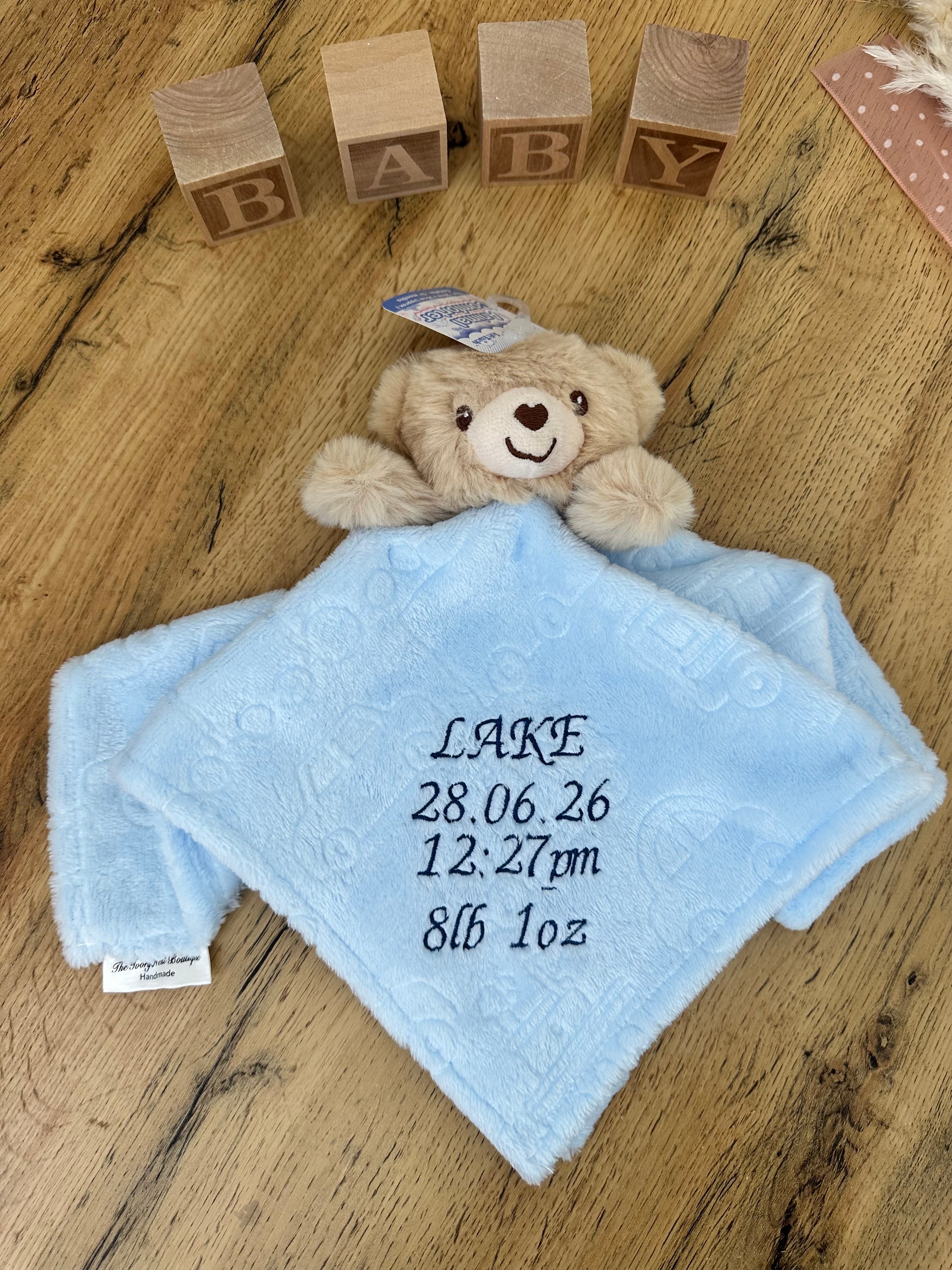 Personalised Luxury Baby snuggle comforter.