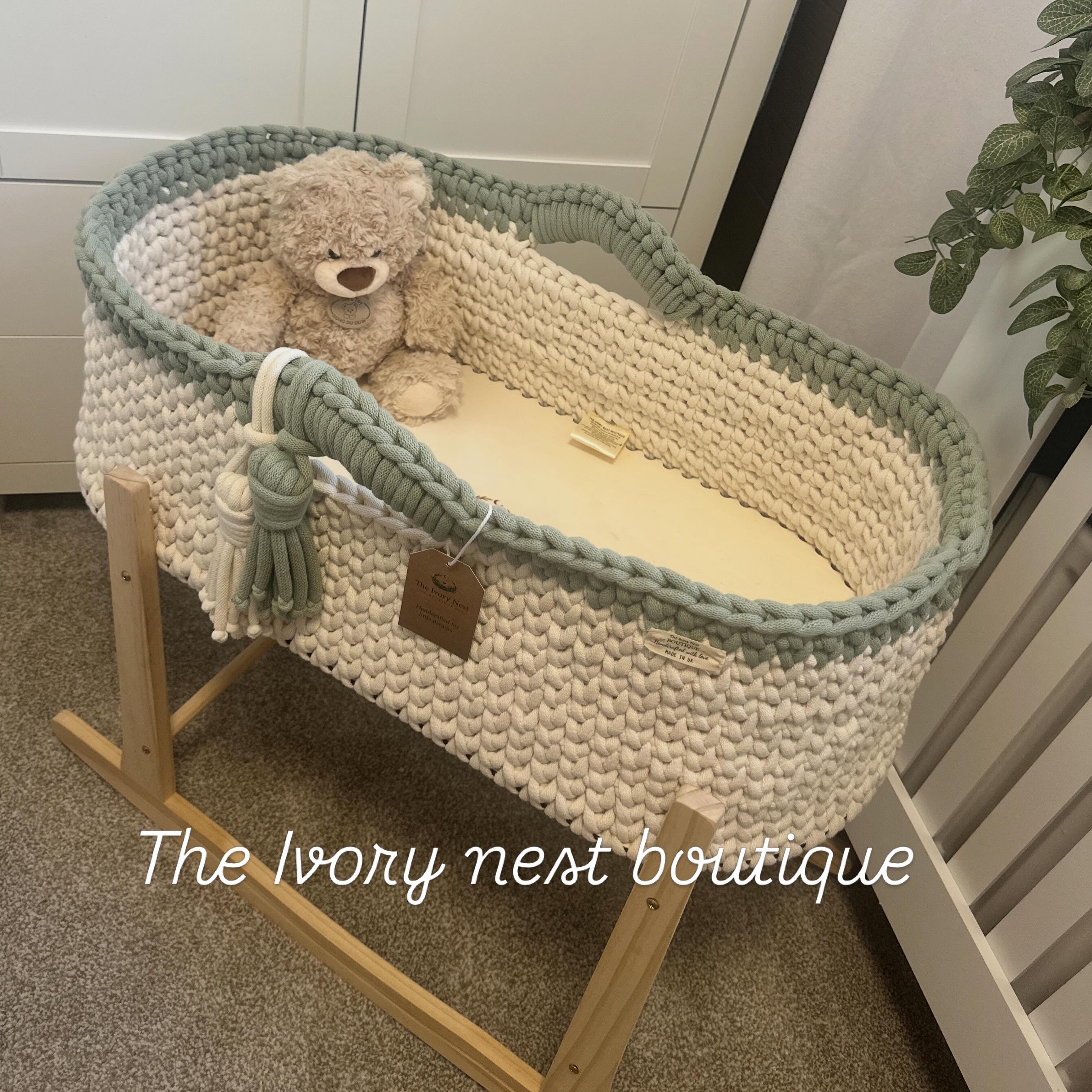 Handmade Luxury Baby Moses Basket 🧺