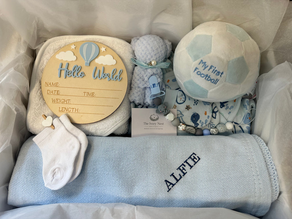Luxury Personalised Baby Boy gift Hamper