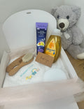 Baby Personalised Bathtime Gift Set Including Hooded Bath towel with embroidery & Bath time essentials