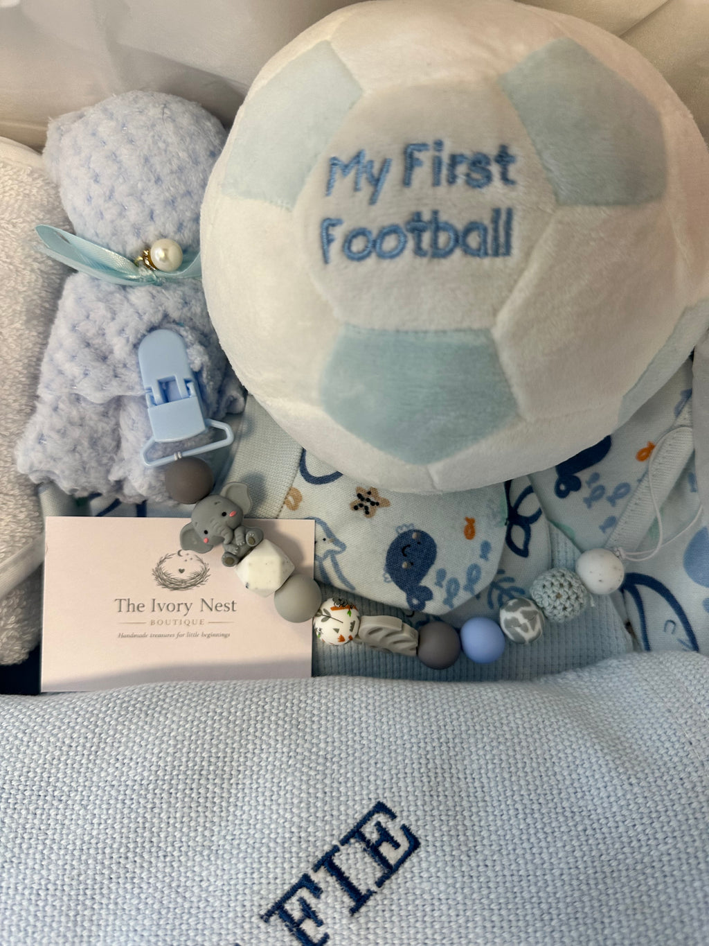 Luxury Personalised Baby Boy gift Hamper