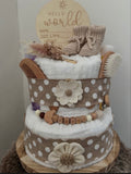 Boho Gender Neutral Nappy Cake