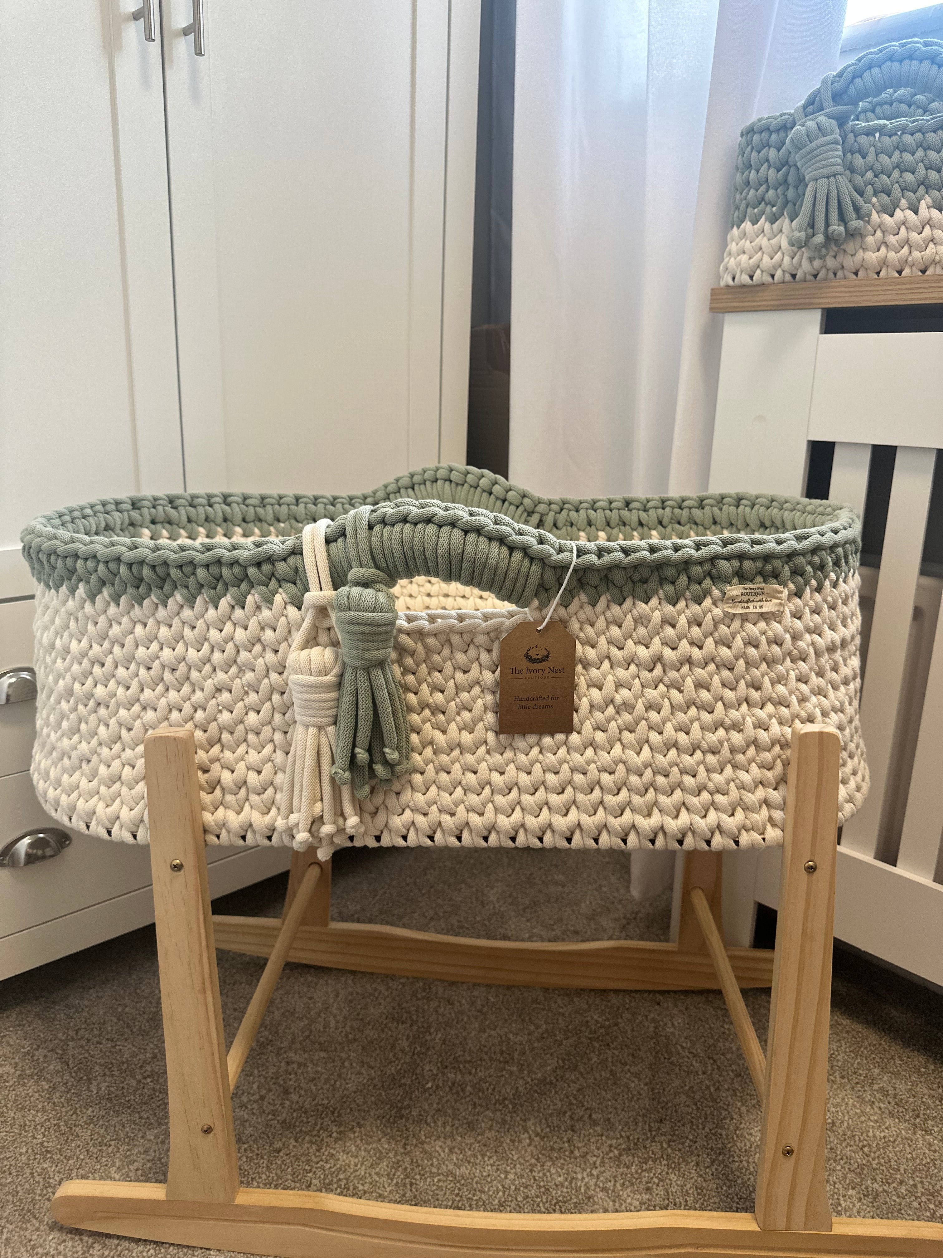 Handmade Luxury Baby Moses Basket 🧺