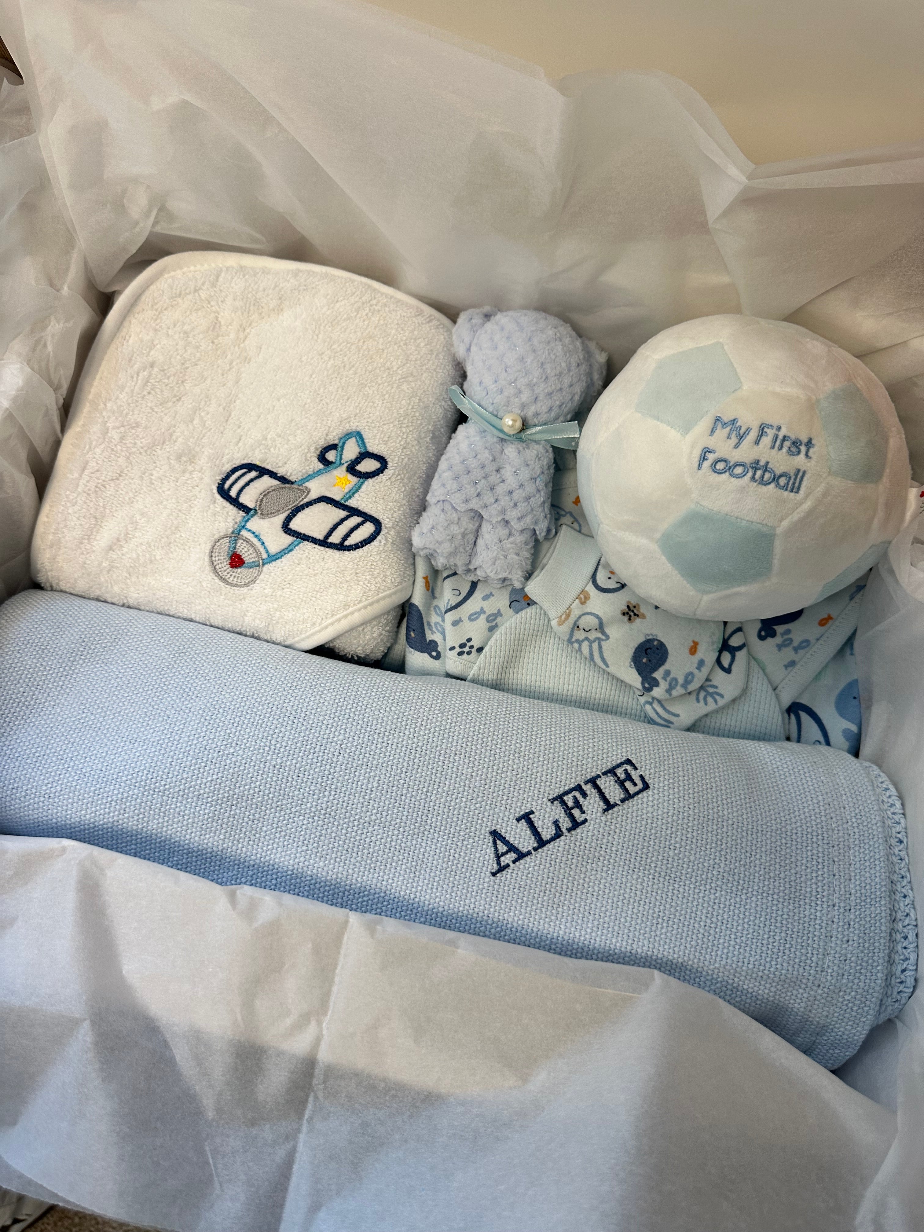 Luxury Personalised Baby Boy gift Hamper