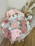 The sweetest welcome  for a new baby girl - Nappy Bouquet & baby essentials