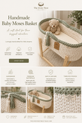 Handmade Luxury Baby Moses Basket 🧺